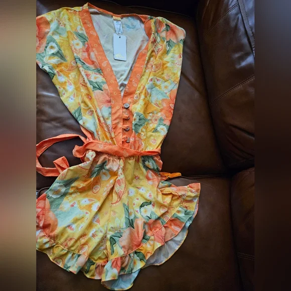 AGUA BENDITA Zenda FLORAL ROMPER Small - Picture 2 of 4